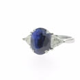 thumbnail image 3 of HeartsAndYou 2ct Natural Sapphire & Diamond Engage Ring Trillion Accent 14k SOLID White Gold, 3 of 9