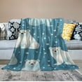 thumbnail image 2 of Nawypu  Polar Bear Sherpa Blanket White Bear Blanket Animal Pattern Bear Printed Throw Blanket Soft Luxury Style Blanket Twin Size for Teens Kids Blue Animal Decor,Soft Cozy, 2 of 6