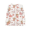 thumbnail image 4 of Gamivast Dressy Tops for Women Valentines Day Sweatshirts for Women Funny Heart Print V Neck Loose Blouse Trendy Long Sleeve Drop Shoulder Casual Pullover Spring Outfits, 4 of 5