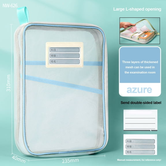 School Supplies, Subject Classification Bag Mesh File Bag Thickened Subject Bag Exam Paper Book Storage Bag, Storage Organizer