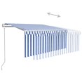 thumbnail image 3 of vidaXL Auvent Rétractable Automatique avec Store 3x2.5m Bleu&Blanc, 3 of 5