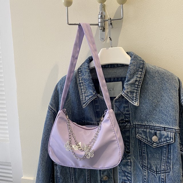 Bolsa Para Las Axilas Bolso de viaje para mujer, bolso informal con cadena de mariposa, bolso con asa superior, elegante bolso para axila de tendencia Likrtyny Para Estrenar