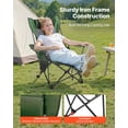 thumbnail image 3 of VEVOR Reclining Camping Chair, 4 Adjustable Positions, Portable Folding Lounger for Adults, Mesh Beach Chair with Headrest & Foot Rest, Supports 220 lbs, Heavy Duty Camp Chairs for Patio, Green, 3 of 9