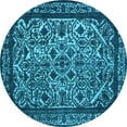 thumbnail image 1 of Ahgly Company Indoor Round Oriental Light Blue Industrial Area Rugs, 7' Round, 1 of 4