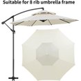 thumbnail image 4 of HUGFEGWE Waterproof Double Layer Polyester Patio Umbrella Canopy for 8 Ribs, Sunproof, Replacement Top with Easy Installation CA919-77577, 4 of 9