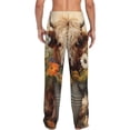 thumbnail image 3 of Uemuo Bucket Flower Cow Pattern Men's Wide Leg Palazzo Lounge Pants with Pockets Light Weight Loose Comfy Casual Pajama Pants-Small, 3 of 9