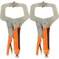 thumbnail image 2 of PET-U 2Pcs 11in Heavy Duty C Clamps Set Black & Orange for Woodworking Aligning Welding, 2 of 7