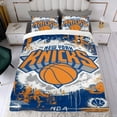 thumbnail image 4 of NEW YORK KNICKS Conjunto de sábanas temático, trío de piezas, cómodo y amigable con la piel, diseño único, regalo de decoración para el hogar para familiares, amigos y fans,135X200cm, 4 of 6