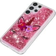 thumbnail image 5 of Case for Samsung Galaxy S23 Ultra, Galaxy S23 Ultra Case Cute Pink Glitter Luxury Sparkle Liquid for Girls Women Quicksand Clear TPU Protective Phone Case for Samsung S23 Ultra Wink Unicorn, 5 of 12