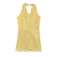thumbnail image 3 of Linjinx Kids Girls Latin Jazz Dance Dress Tango Rumba Samba Dance Performance Outfit Fringe Skirt Yellow 10, 3 of 6