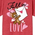 thumbnail image 2 of Tom & Jerry Fall in Love Women's Red Heather Short Sleeve Crew Neck Tee-XXL, 2 of 3
