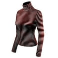 thumbnail image 3 of Made by Olivia Women's Tight Fit Lightweight Solid/Stripe Long Sleeves Turtle Neck Top, 3 of 4