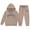 Khaki, variant on WOYY Toddler Girls 2 Piece Letter Print Hoodie Sweatpants Outfits Sweatsuit, Sizes 2-3T
