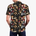 thumbnail image 3 of Balery Various Mushrooms Printed Men’s Short Sleeve Polo Shirt, Midweight Men's Shirt,Golf Polo shirts -XX-Large, 3 of 8