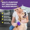 thumbnail image 2 of Hertzko Self Cleaning Slicker Brush for Dogs and Cats - Pet Hair Brush for Shedding Long and Short Hair - Easy Clean Retractable Bristles - Cat and Dog Grooming Tool - Purple, 2 of 7