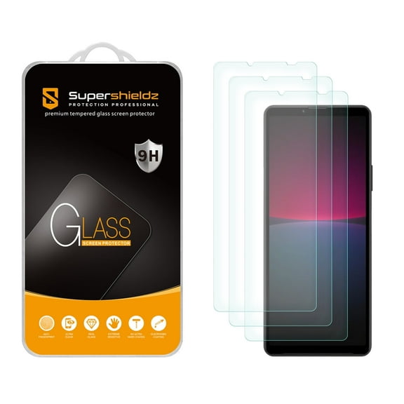(3 Pack) Supershieldz Designed for Sony (Xperia 10 IV) Tempered Glass Screen Protector, Anti Scratch, Bubble Free