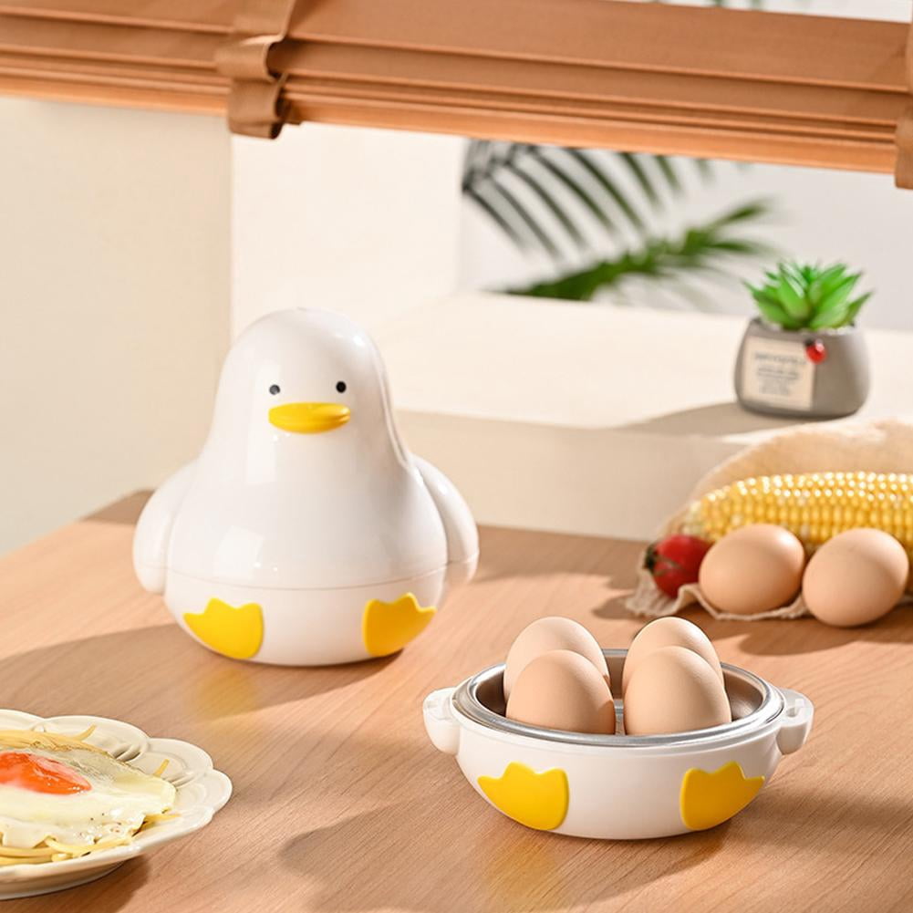 Egg Cooker, Microwave Egg Boiler for 4 Eggs, Adorable Cute Duck Microwave Egg Steamer, Handy Boiler Steamer Gadgets Cook Soft And Hard Boiled Egg,Boiled Egg Artifact for Quick And Easy Breakfast Prep