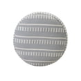 thumbnail image 3 of Laddha Home Designs 20" Gray and White Striped Round Outdoor Patio Pouf Ottoman, 3 of 9