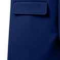 thumbnail image 4 of Nmnitkp Men's Solid Color Notched Lapel Single‑Breasted Mid‑Long Wool Blend Overcoat Long Sleeve Pocket Trench Coat for Fall Winter Business Casual Daily Street Outfits Navy,3XL, 4 of 9