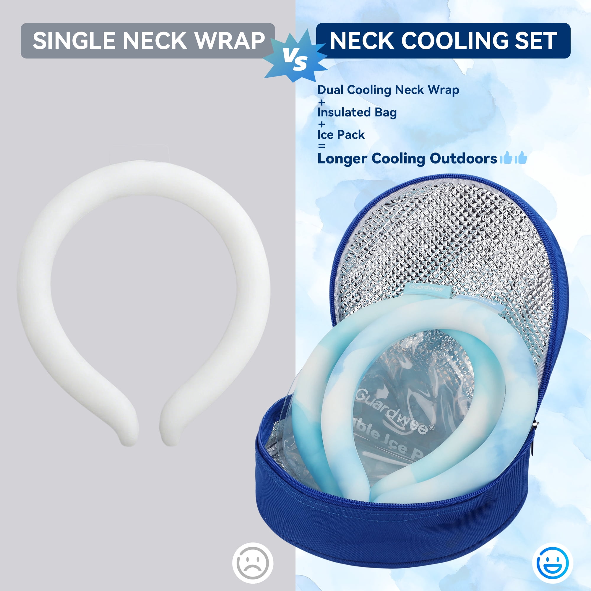 Neck Cooling Tube, 2 PCS Neck Cooling Wraps with Insulated Carry Bag & Reusable Ice Pack, Cooling System for Extended Outdoor Comfort, Wearable Neck Cooler for Summer Activities