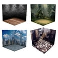 thumbnail image 1 of 4pieces 1:12 Scale Japanese Style Backdrop Scene Display Collection Diorama Layout Storage Case for Action Figures Display Scene Hugo vitrina de fondo, 1 of 10