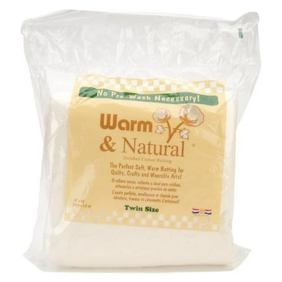 72-Inch by 90-Inch Warm and Natural Cotton Batting, Twin by