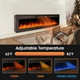 thumbnail image 6 of Anpuce 90 inch Ultra-Thin Electric Fireplace Recessed and Wall Mounted with Touch Screen Control Panel/Remote Control/App Control, Realistic 5 Flame - Crystal, 6 of 10