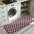 thumbnail image 3 of Black and Pink Checkerboard Pattern Kitchen Rug Mat,Kitchen Runner Rugs Non Skid Washable,Decorative Kitchen Floor Mats for Kitchen,Sink,Laundry,17"x47.2", 3 of 7