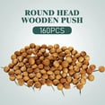 thumbnail image 2 of Wooden Push Pins Thumb Tacks Push Pins for Cork Board Round Head Map Pins with Steel Needle Point Boho Office Supplies (Brown,160 Pieces), 2 of 5