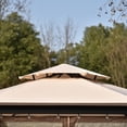 thumbnail image 5 of 10' x 12' Patio Gazebo with Mosquito Netting and Curtain, Outdoor Tent with 6 Sided Canopy Shelter, Screen Canopy with Double Roof for Lawn, Garden, Backyard and Deck, Khaki, 5 of 9