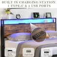 thumbnail image 3 of Soges Full Bed Frame with Storage Headboard and 2 Drawers, LED Lights Bed with Charging Station, Metal Platform Bed No Noise, Mattress Foundation Strong Metal Slats Support, No Box Spring Needed, 3 of 9