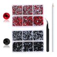 thumbnail image 1 of 5040pcs Red Rhinestones 6 Mixed Size Crystal Flatback Rhinestones For Crafts, 1 of 4