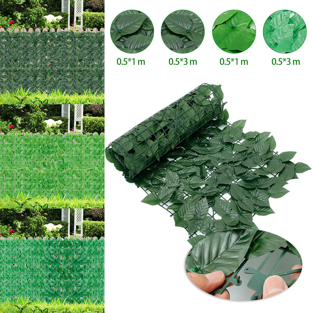 YJBE Artificial Leaf Screening Expanding Trellis Fence Roll With Ivy Leaves Resists High Temperatures Fade Protected Privacy Hedging Wall Landscaping Garden Fence Balcony Screen 40x60cm
