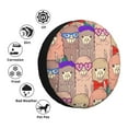 thumbnail image 4 of Honeii Cute Lamas Print Tire Covers, Waterproof Anti-UV Sun Snow Rain Tire Covers for Trailers, RV, Camper, SUV, Truck-15 inch, 4 of 6