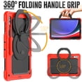 thumbnail image 3 of Case for Samsung Galaxy Tab S10 Ultra 2024/ S9 Ultra/ S8 Ultra 14.6 inch, 360 Rotating Stand Handle Pencil Holder Shoulder Strap Heavy Duty Shockproof Cover, Red, 3 of 7