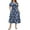 Blue-Floral, variant on WellSize Plus Size Women Summer Dresses Casual Crew Neck Short Sleeve Sundresses Floral Midi Dress with Pockets