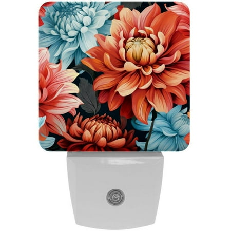 

Petal flowers LED Square Night Light - Compact and Energy Efficient Illumination for Bedrooms and Bathrooms - Plug-in Wall Lamp with Auto Sensor
