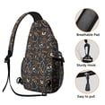 thumbnail image 3 of Sling Backpack,Spooky Halloween Pattern Sling Bag with Water Bottle Holder,Waterproof Sling Bag for Men/Women with Headphone Jack for Hiking,Travel, 3 of 6