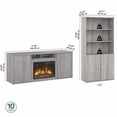 thumbnail image 4 of Studio C Bookcase Set with Fireplace TV Stand in Platinum Gray - Engineered Wood, 4 of 7