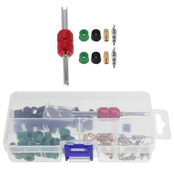 Valve Core Removal Tool Set 71pcs Hvac Gasket Seal A/ Valve Stem Core Remover Tools Car Air Conditioning Valve Core Remover Valve Repair Parts With Storage Box