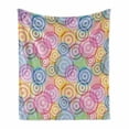 thumbnail image 1 of Modern Soft Flannel Fleece Blanket, Geometric Circles Rounds in Vivid Colors Retro Design with Abstract Background Print, Cozy Plush for Indoor and Outdoor Use, 50" x 60", Multicolor, by Ambesonne, 1 of 6