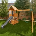 thumbnail image 6 of KidKraft Sterling Falls Wooden Swing Set / Playset with Clubhouse, Mailbox, Slide and Play Kitchen, 6 of 19