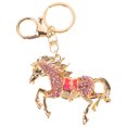 thumbnail image 1 of Shisuyan Rhinestone Horse Keychain Bag Decor Zinc Alloy 1Pcs 4.9x2.8in, 1 of 8