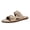 Sand color, variant on Full Hand Sewn Perimeter Suede Slide Sandals Soft Flat Insole Lightweight Daily Walking Vacation Trainers
