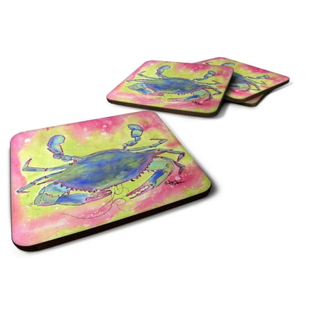 

Carolines Treasures 8343FC Crab Foam Coaster Set of 4 3 1/2 x 3 1/2 multicolor