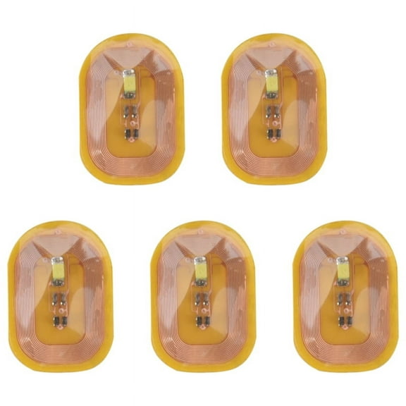 5Pcs NFC Flash Nail Sticker LED Bare Chip Intelligent Luminous Lamp Enhancement, White Light