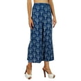 thumbnail image 3 of Bimba Womens Palazzo Pants Back-Elastic-Waist Hand-Blocked Designer Pajamas, 3 of 6
