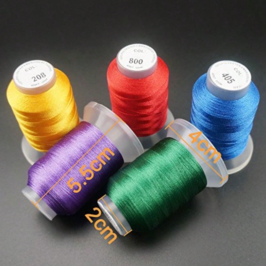 63 Colors Compatible with Brother Polyester Embroidery hine Thread Kit 500M 550Y Each Spool Compatible with Brother lock Janome Singer Pfaff Bernina Embroidery Sewing hine
