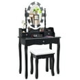 thumbnail image 1 of Costway Coiffeuse Ensemble de Table de Maquillage avec 10 Ampoules à Intensité Réglable et Interrupteur Tactile Noir, 1 of 10
