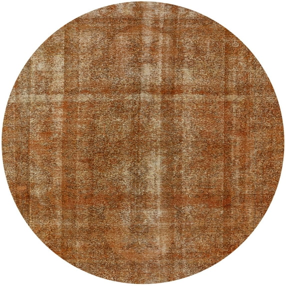 Ahgly Company Indoor Round Mid-Century Modern Mahogany Brown Area Rugs, 8' Round